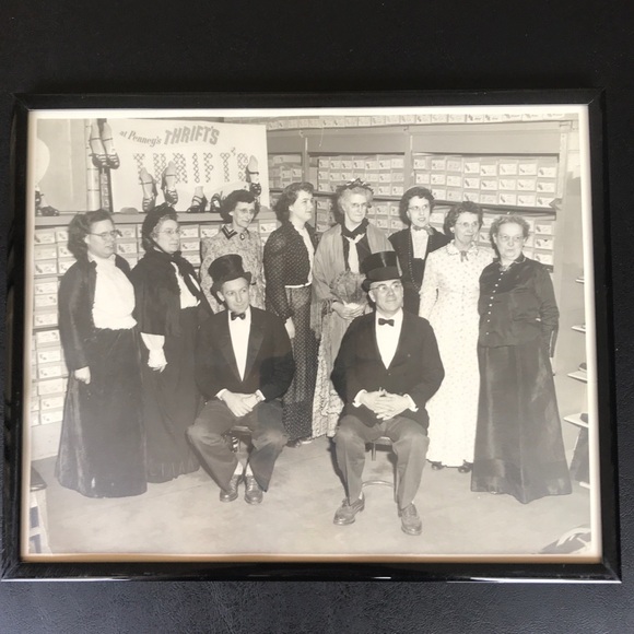 Antique Photograph Framed 8x10” “at Penney’s Thrift” Store Employees Picture - Picture 2 of 7